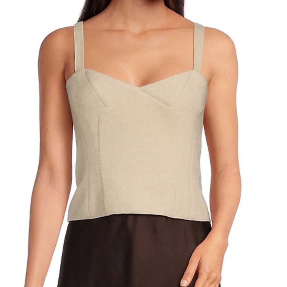 Gianni Bini x Lilly Sisto Peanut Wool Blend Boucle Tank 6 NWT